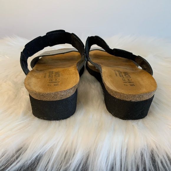 Naot Silver Sandals Metallic Comfort Slides - Picture 5 of 8